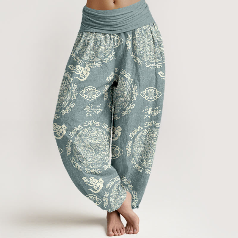 Breathable Cotton Dragon Cloud Mindful Movement Harem Pants