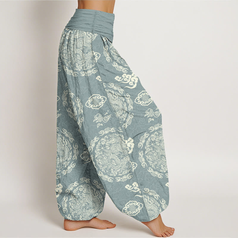 Breathable Cotton Dragon Cloud Mindful Movement Harem Pants