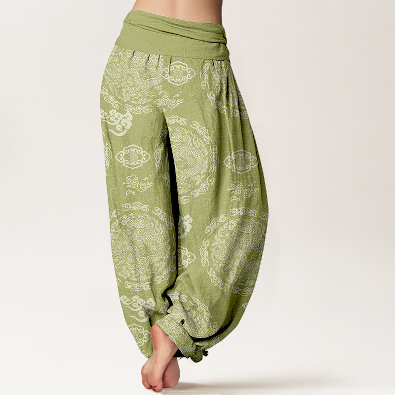 Breathable Cotton Dragon Cloud Mindful Movement Harem Pants