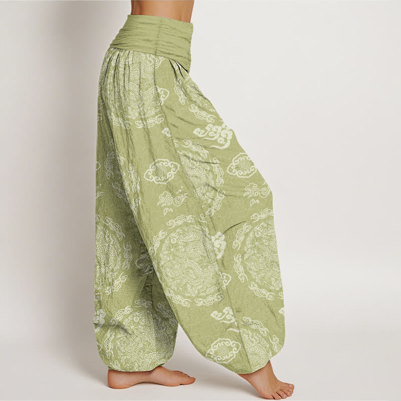 Breathable Cotton Dragon Cloud Mindful Movement Harem Pants