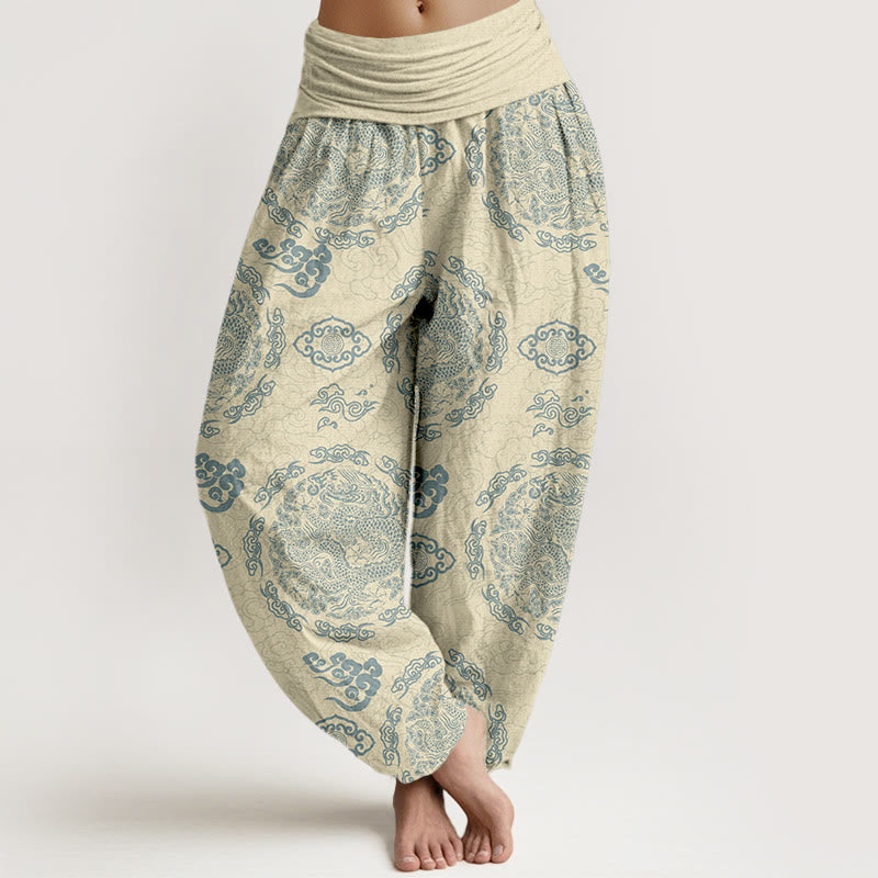Breathable Cotton Dragon Cloud Mindful Movement Harem Pants