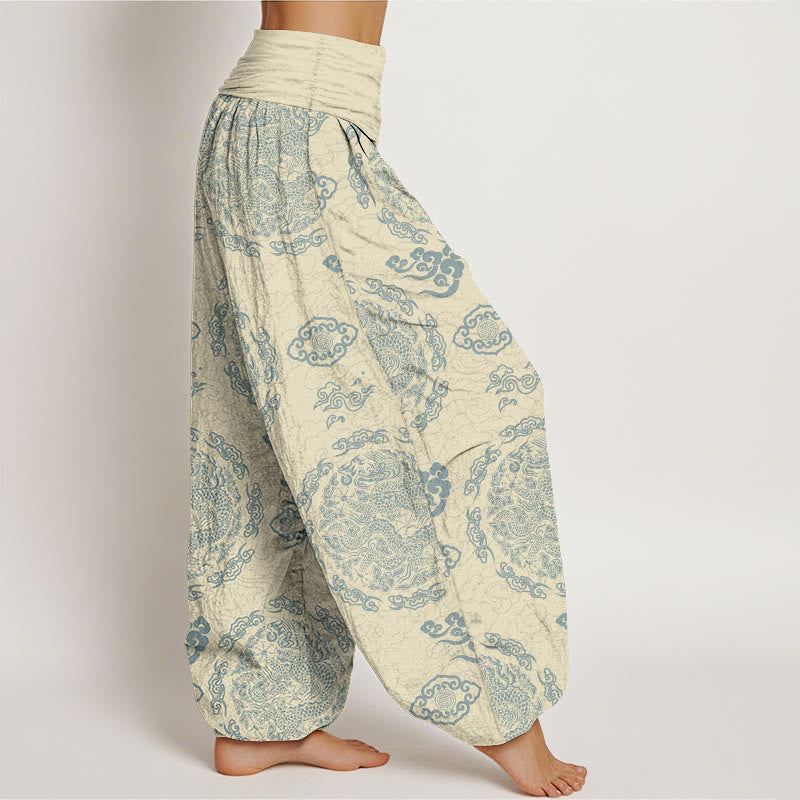 Breathable Cotton Dragon Cloud Mindful Movement Harem Pants