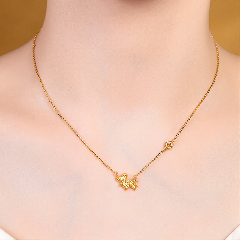 Year Of The Horse Chinese Zodiac 925 Sterling Silver Coin Design Blessing Chain Necklace Pendants