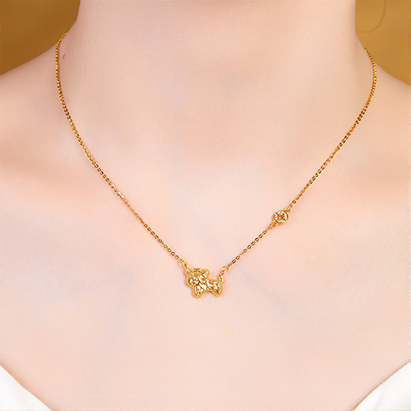 Year Of The Horse Chinese Zodiac 925 Sterling Silver Coin Design Blessing Chain Necklace Pendants