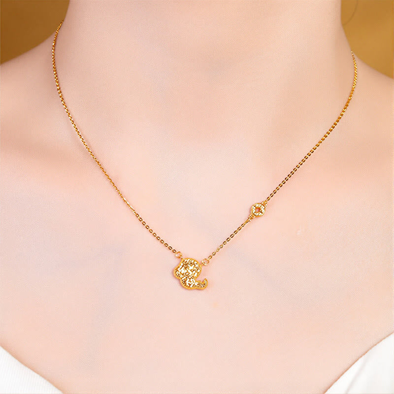 Year Of The Horse Chinese Zodiac 925 Sterling Silver Coin Design Blessing Chain Necklace Pendants
