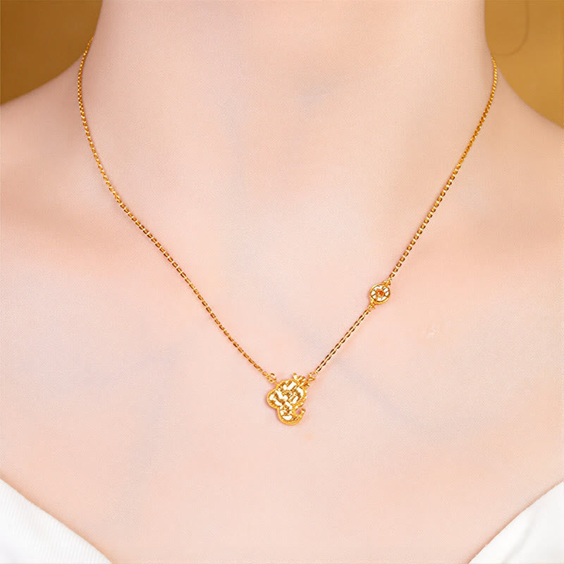 Year Of The Horse Chinese Zodiac 925 Sterling Silver Coin Design Blessing Chain Necklace Pendants