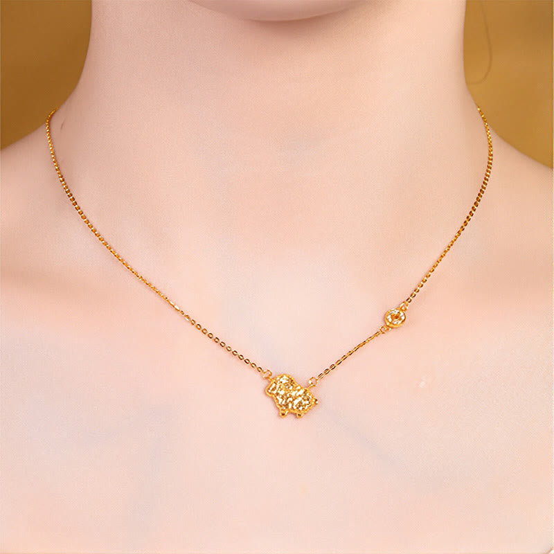 Year Of The Horse Chinese Zodiac 925 Sterling Silver Coin Design Blessing Chain Necklace Pendants