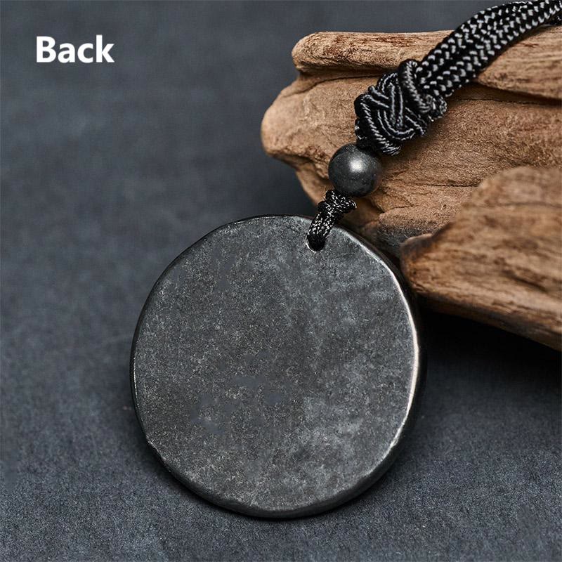Authentic Shungite Stone Yin Yang Bagua Protection Necklace Pendant