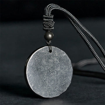 Circle Simple Design Authentic Shungite Stone Protection Necklace Pendant