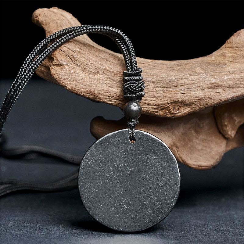 Circle Simple Design Authentic Shungite Stone Protection Necklace Pendant