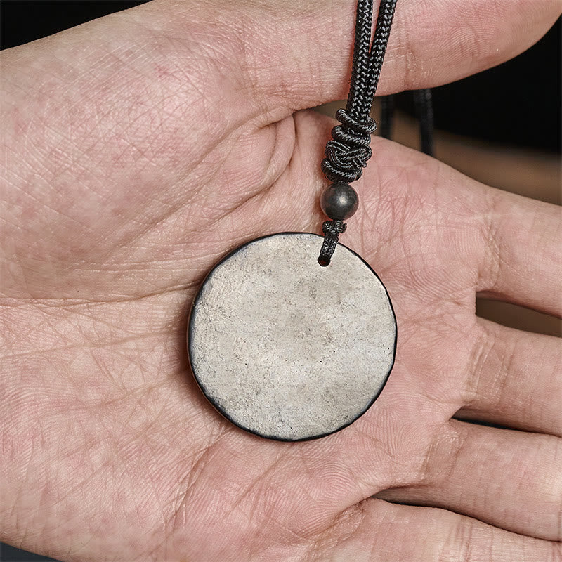 Circle Simple Design Authentic Shungite Stone Protection Necklace Pendant