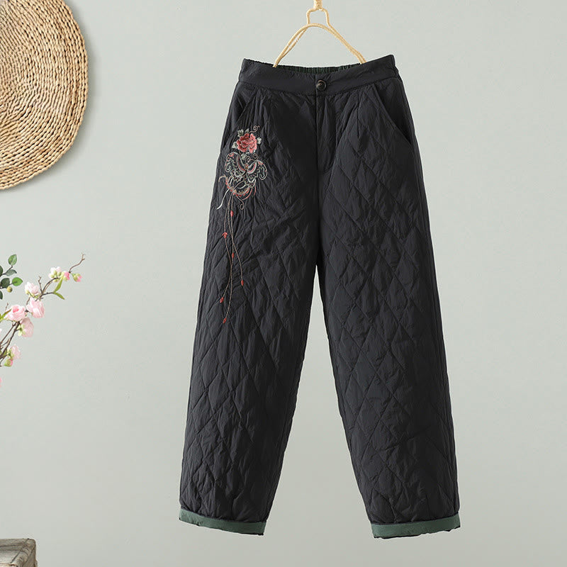 Structured Cotton Rhombus Print Harem Meditation Pants