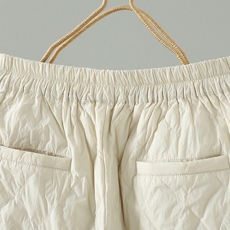 Structured Cotton Rhombus Print Harem Meditation Pants