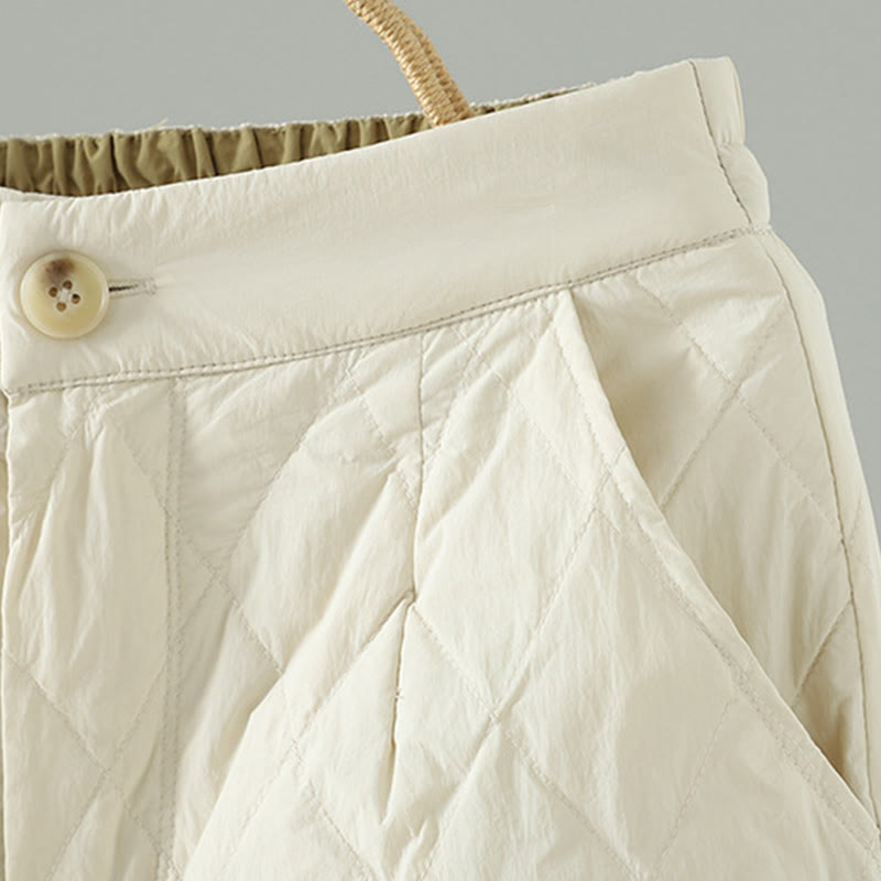 Structured Cotton Rhombus Print Harem Meditation Pants