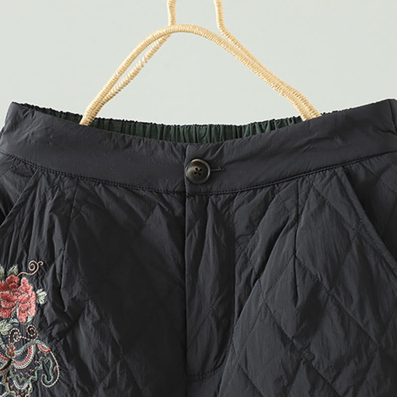 Structured Cotton Rhombus Print Harem Meditation Pants