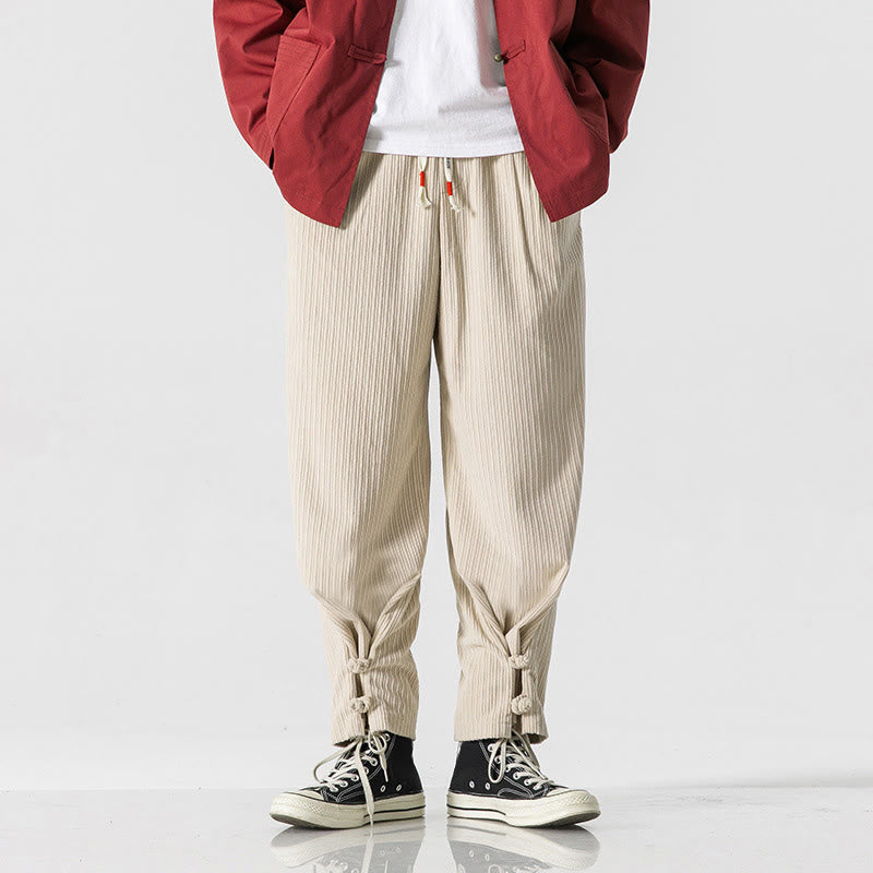 Men's Structured Cotton Straight-Leg Meditation Pants