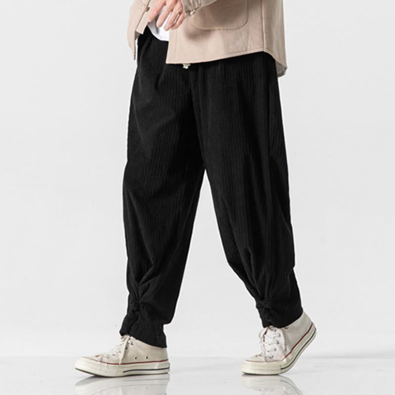 Men's Structured Cotton Straight-Leg Meditation Pants