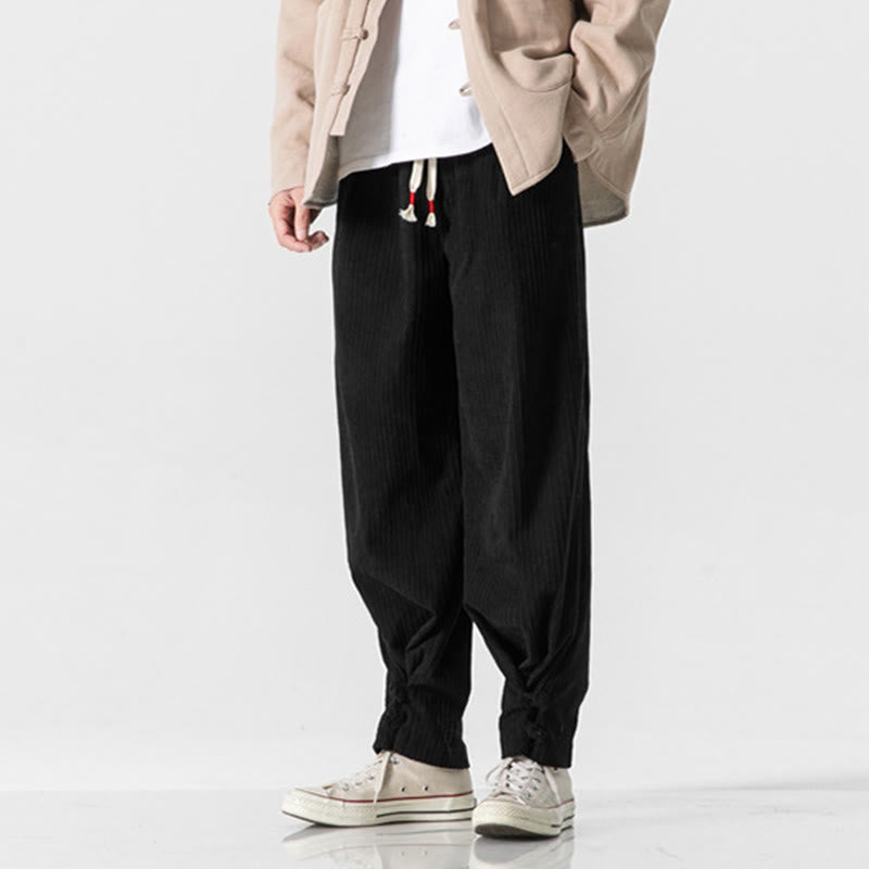 Men's Structured Cotton Straight-Leg Meditation Pants