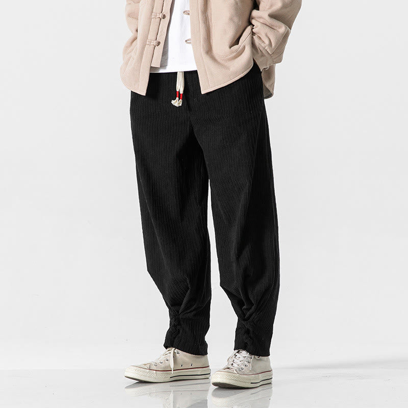 Men's Structured Cotton Straight-Leg Meditation Pants