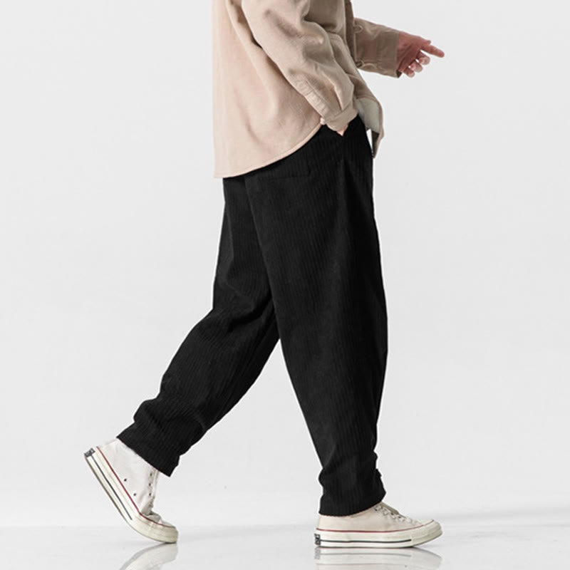 Men's Structured Cotton Straight-Leg Meditation Pants
