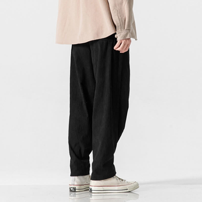 Men's Structured Cotton Straight-Leg Meditation Pants