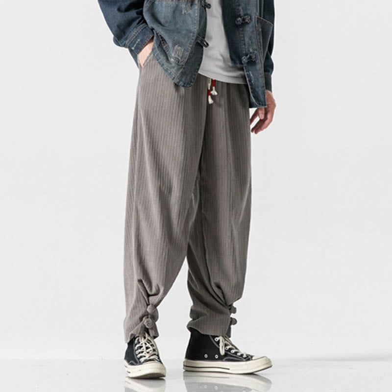 Men's Structured Cotton Straight-Leg Meditation Pants
