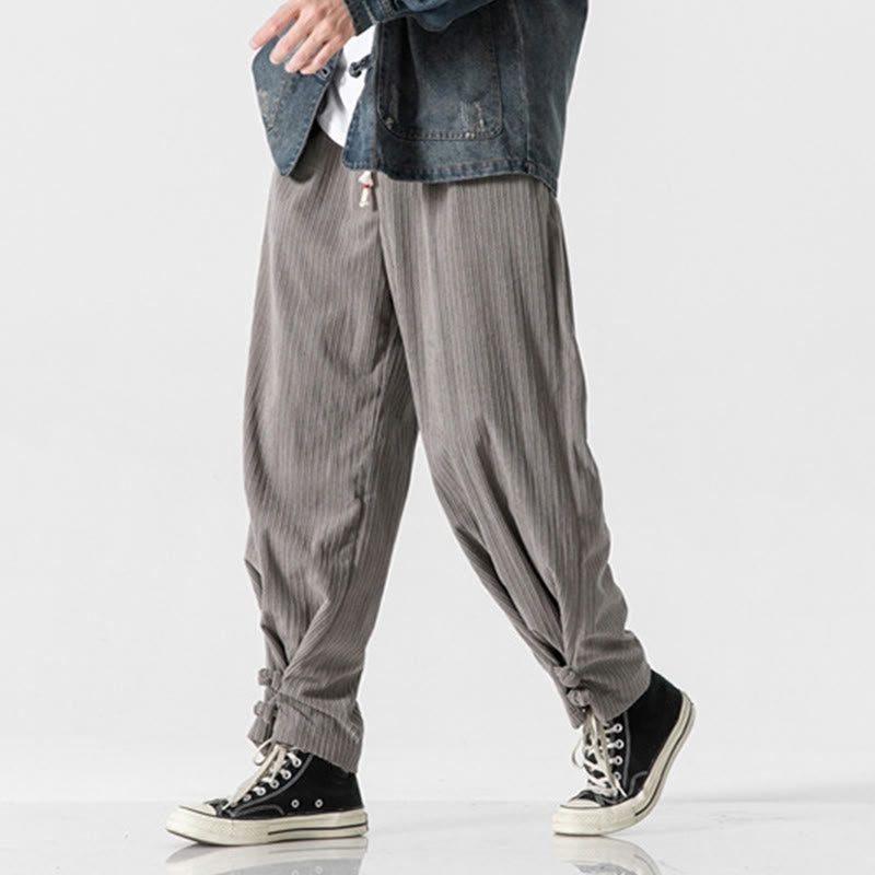 Men's Structured Cotton Straight-Leg Meditation Pants