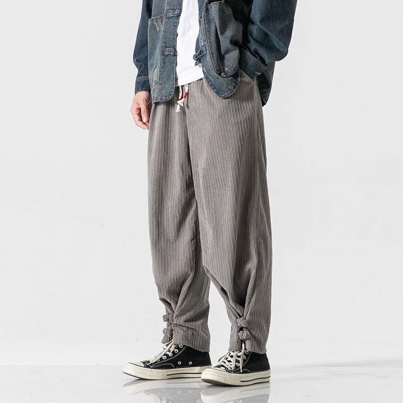 Men's Structured Cotton Straight-Leg Meditation Pants