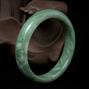 Natural Jade Simple Design Minimalist Solid Bangle Bracelet