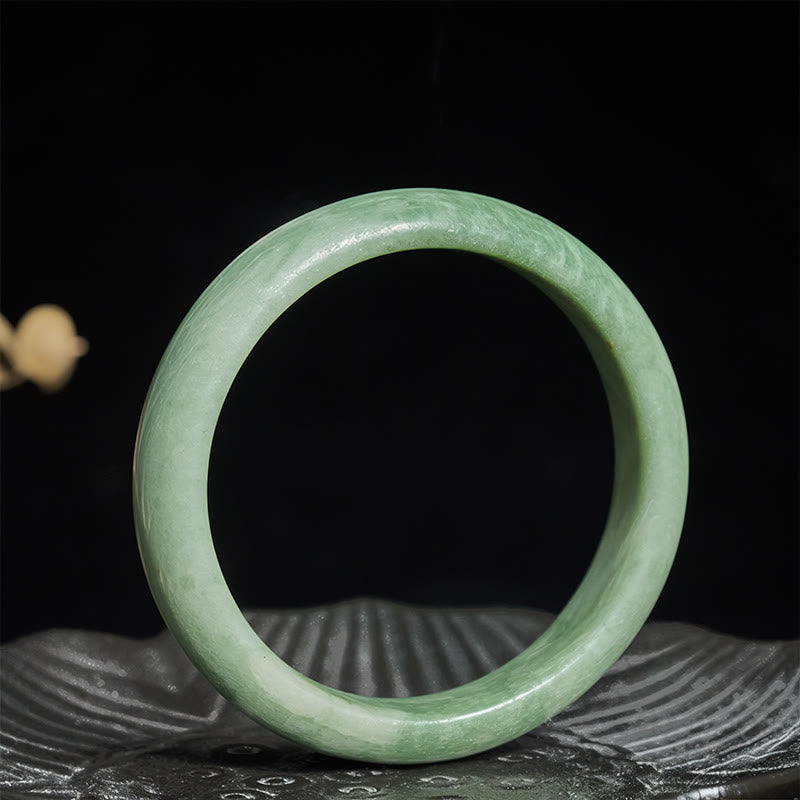 Natural Jade Simple Design Minimalist Solid Bangle Bracelet