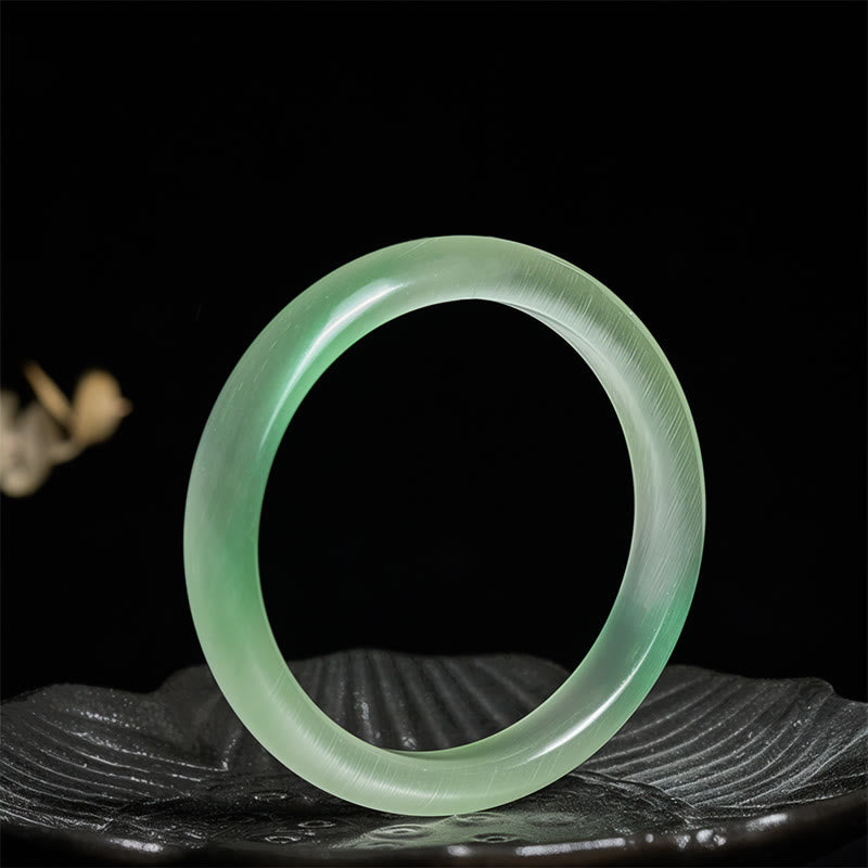 Chrysoberyl Cat's Eye Thin Peace Support Cuff Bangle Bracelet