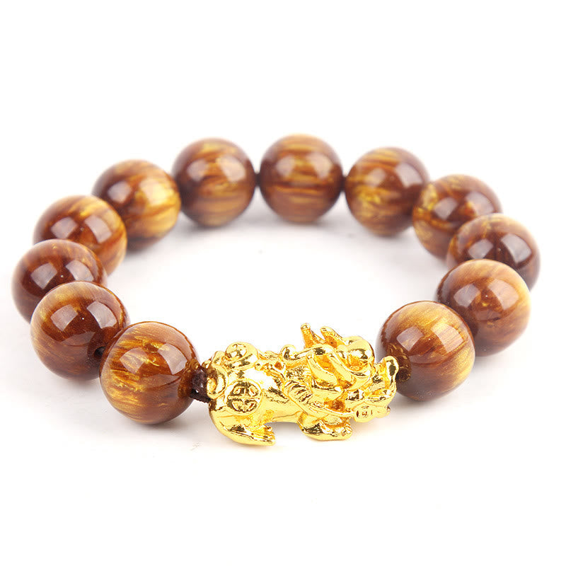 Lucky Golden Tiger Eye Abundant Pixiu Bracelet