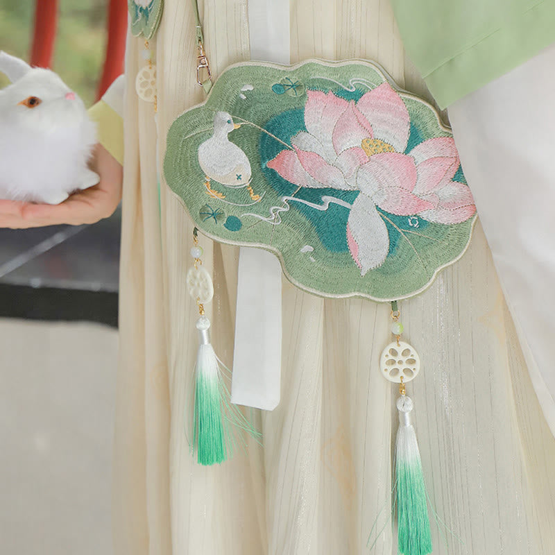 Luck Embroidery Lotus Koi Fish Rabbit Flower Hanfu Bag Crossbody Bag Shoulder Bag