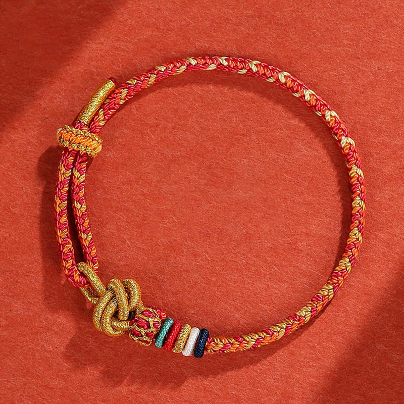 Handmade Dunhuang Colorful Rope Protection Braid String Bracelet