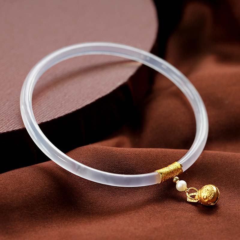 Natural Cyan White Jade Success Bracelet