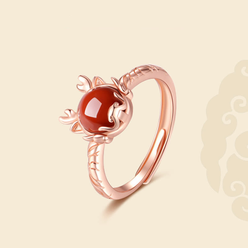 ❗❗❗A Flash Sale- 925 Sterling Silver Year of the Dragon Cinnabar Red Agate Dragon Protection Bracelet Necklace Pendant Earrings Ring