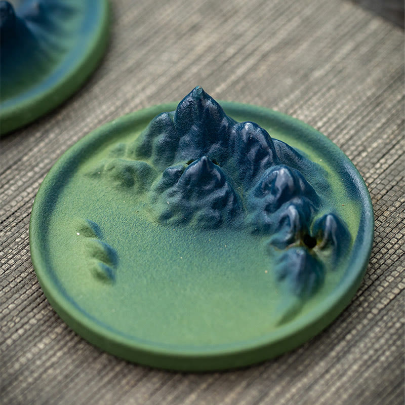 Sculpted Ceramic Backflow Mountain Incense Burner