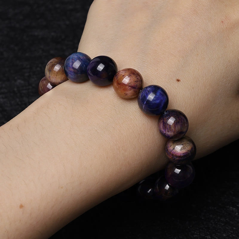 Natural Purple Tiger Eye Protection Strength Bracelet