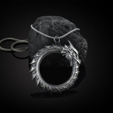 Pure Tin Dragon Snake Protection Necklace Pendant