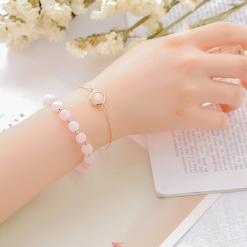 Sun Stone Strawberry Quartz Crystal Positive Bracelet