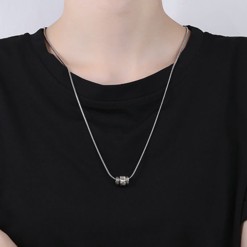 Tibetan Om Mani Padme Hum Peace Necklace Rotatable Pendant