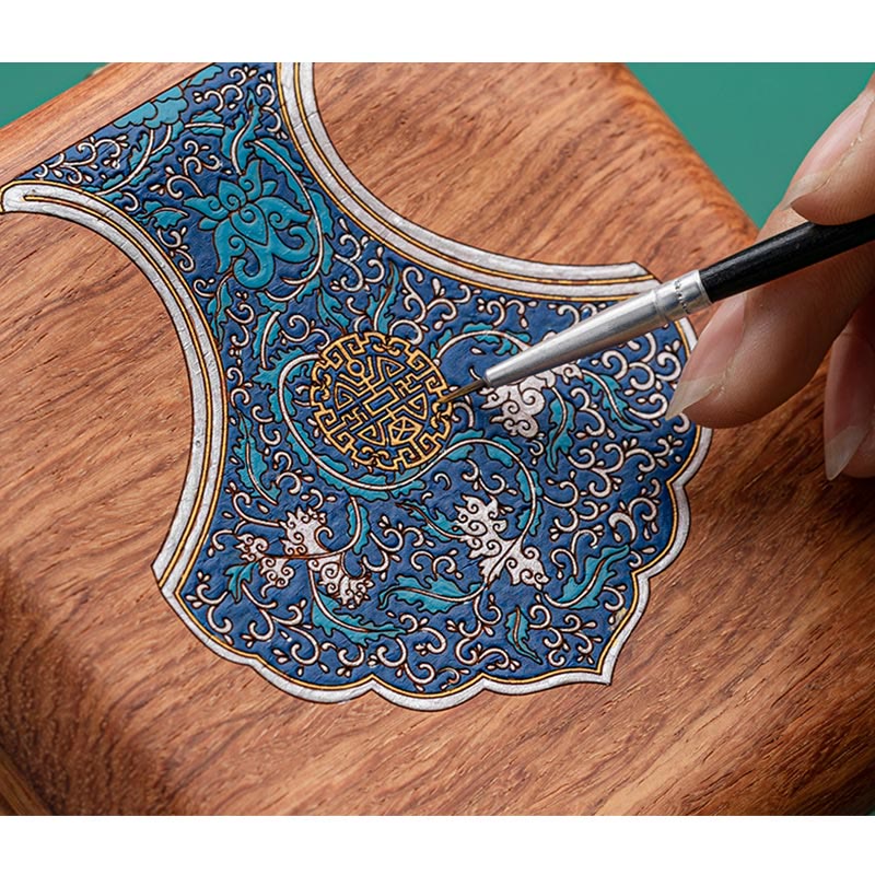 Antique Hand-Carved Rosewood Jewelry Storage Box with Floral Leaf Detail
