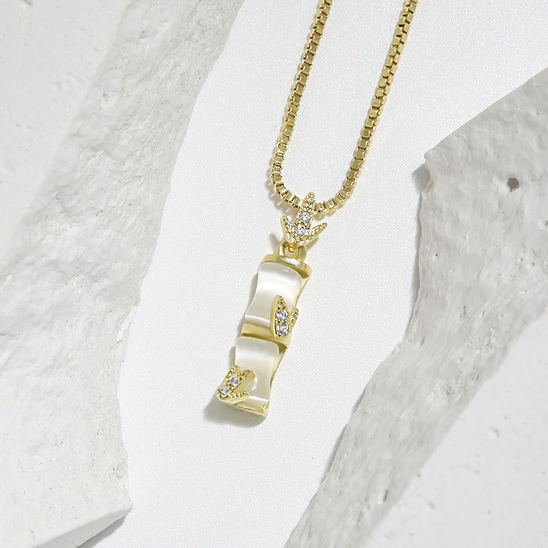 Chalcedony Bamboo Pattern Harmony Necklace Pendant