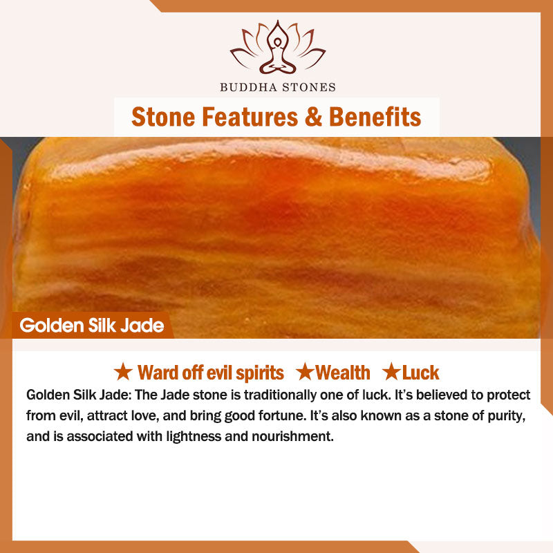 Tibetan Golden Silk Jade Wealth Pendant Necklace