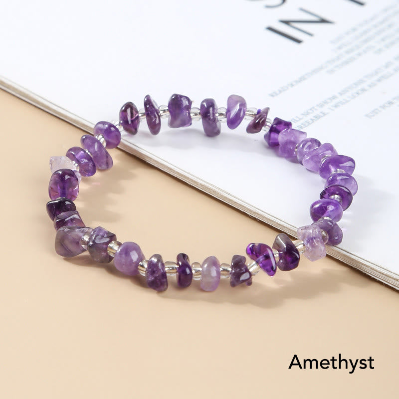 Natural Irregular Shape Raw Crystal Meditation Balance Bracelet