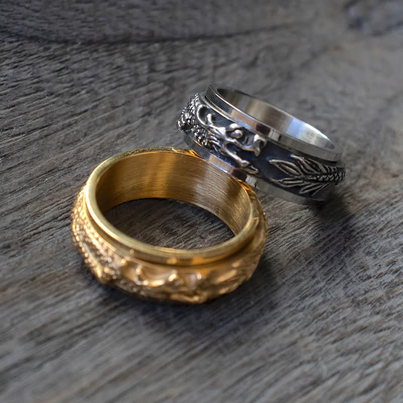 Dragon Titanium Steel Stimulation Rotatable Ring