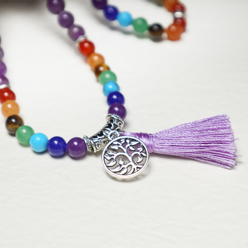 Healing Crystal Mala Prayer Beads 108 Meditation Healing Multilayer Bracelet Necklace