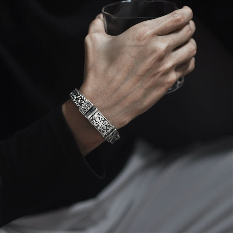 Retro Vine Totem Pattern Braided Healing Chain Bracelet