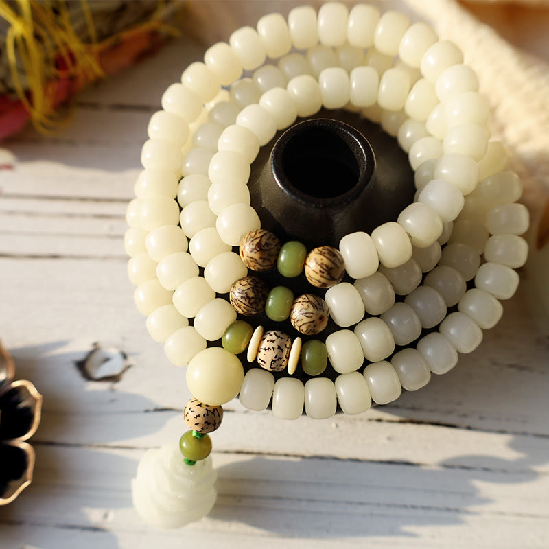 "Hoping for Serenity and Mindfulness" Bodhi Lotus Mala Includes Gift Message Card