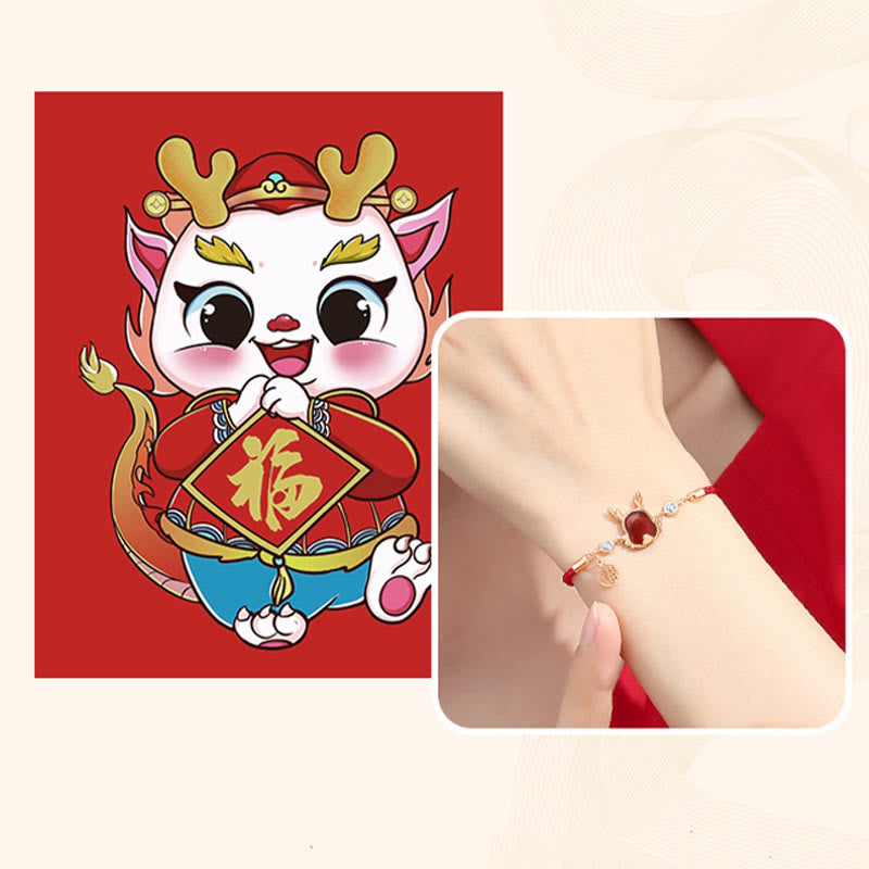❗❗❗A Flash Sale- 925 Sterling Silver Year of the Dragon Natural Red Agate Dragon Attract Fortune Fu Character Strength Bracelet Necklace Pendant Earrings